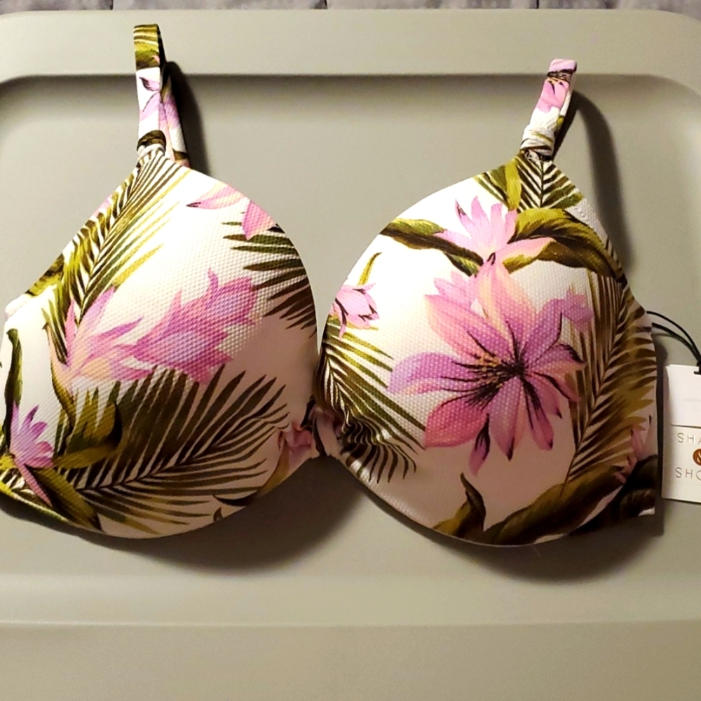 Shade & Shore White Floral Bikini Top